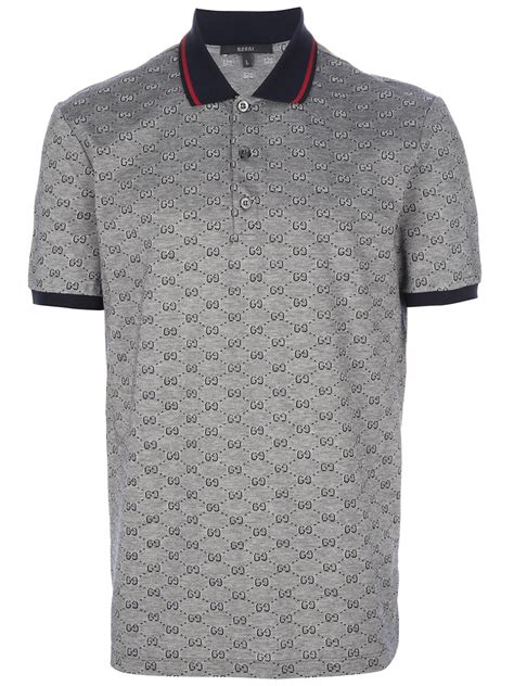 gucci monogram men's blue polo|Men's Designer Luxury Polo Shirts .